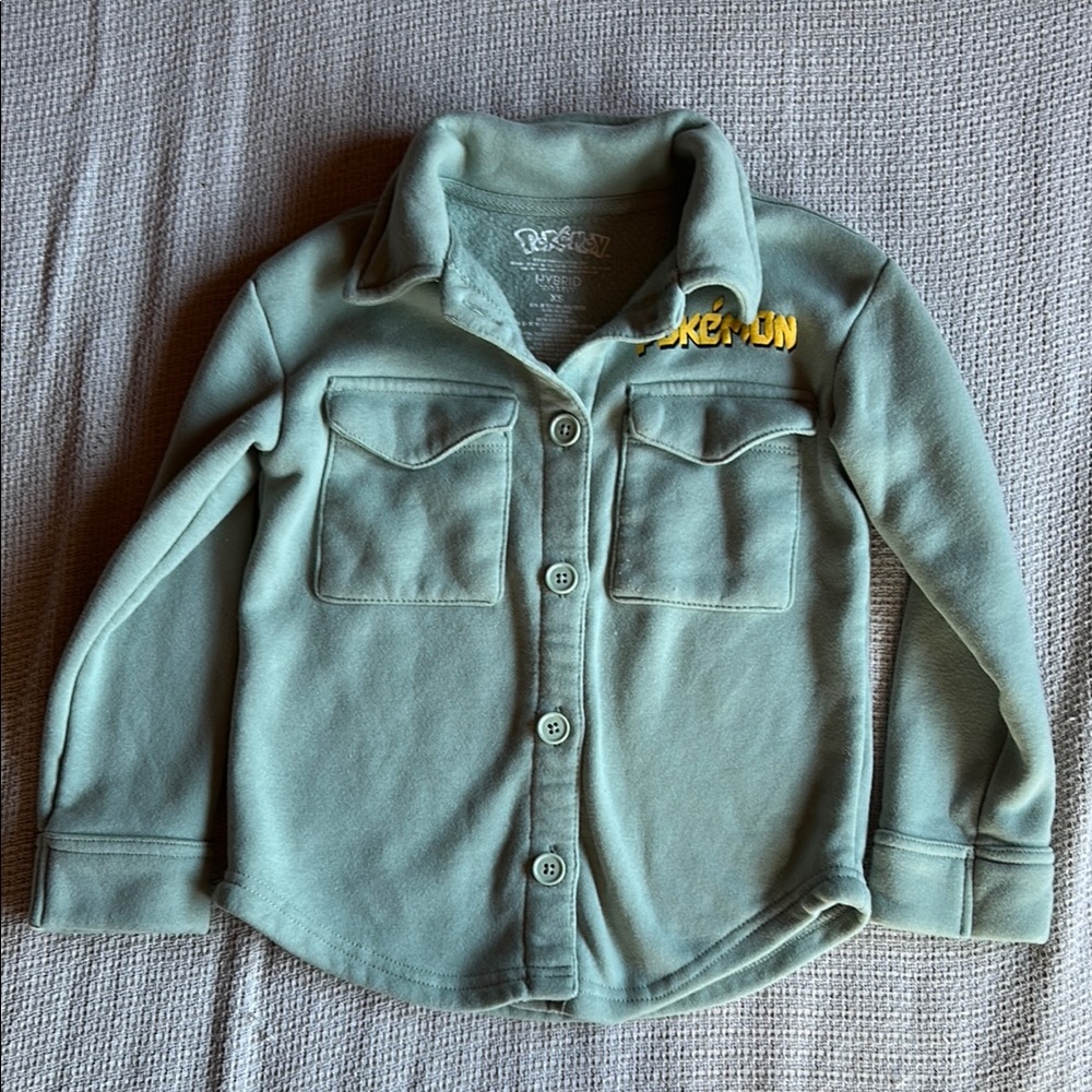 Pokémon Green Long Sleeve Button-Up